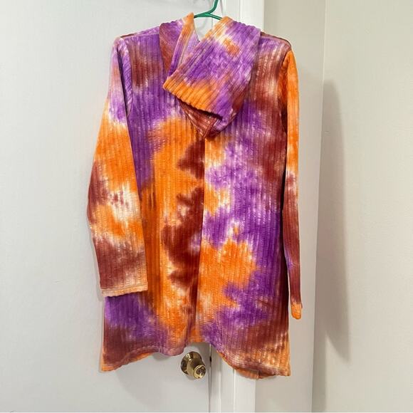 LOGO by Lori Goldstein Marcee Tie-Dye Rib Knit Hoodie - Picture 6 of 9